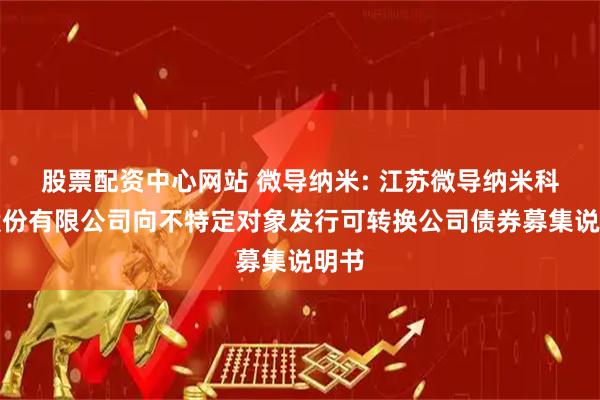 股票配资中心网站 微导纳米: 江苏微导纳米科技股份有限公司向不特定对象发行可转换公司债券募集说明书